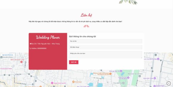 Thiết Kế Website Studio Áo Cưới tích hợp mục liên hệ 