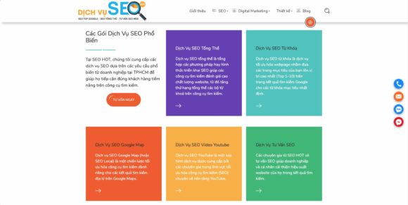 Các gói dịch vụ trong thiết kế website công ty SEO Hot