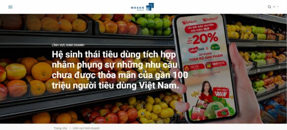 Hình ảnh lĩnh vực kinh doanh trong thiết kế website công ty Masan