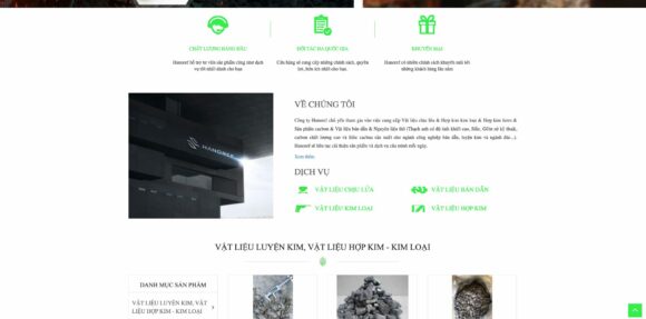 Giao diện của thiết kế website Hanoref