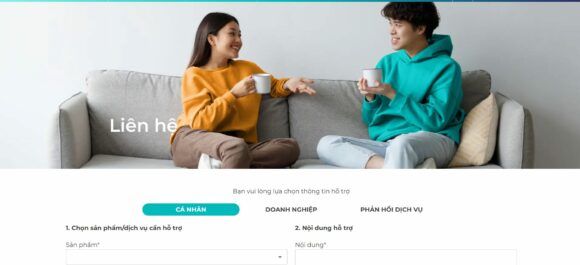 Mục liên hệ của thiết kế website công ty bảo hiểm Opes