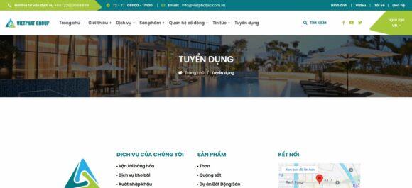 Thông tin tuyển dụng trong thiết kế website công ty Việt Phát