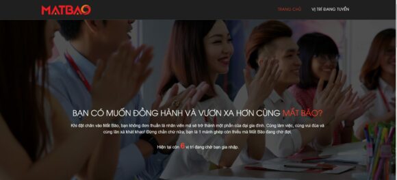 Thiết kế website công ty Mắt Bão tích hợp mục tuyển dụng