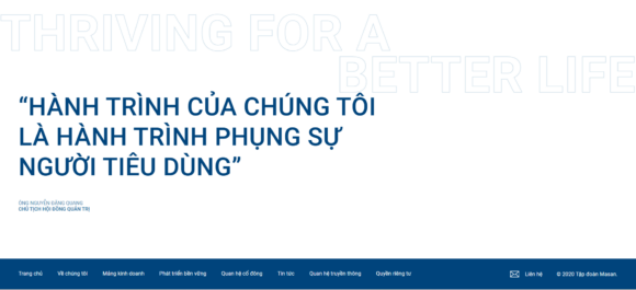 Slogant công ty trong thiết kế website công ty Masan