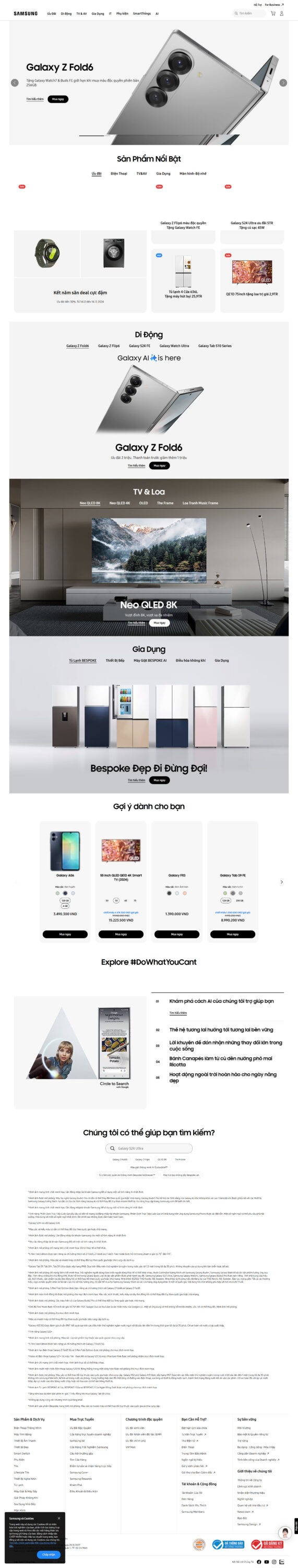 Thiết Kế Website Samsung, Website Bán Hàng Hiện Đại, Trực Quan, Tối Ưu Chuẩn SEO