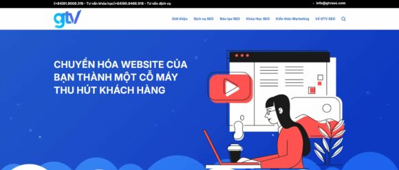 Trang chủ thiết kế web chuẩn SEO cho Công ty đào tạo SEO GTV