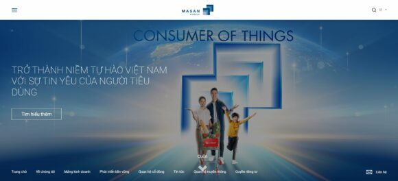 Giao diện trang chủ của thiết kế website công ty Masan