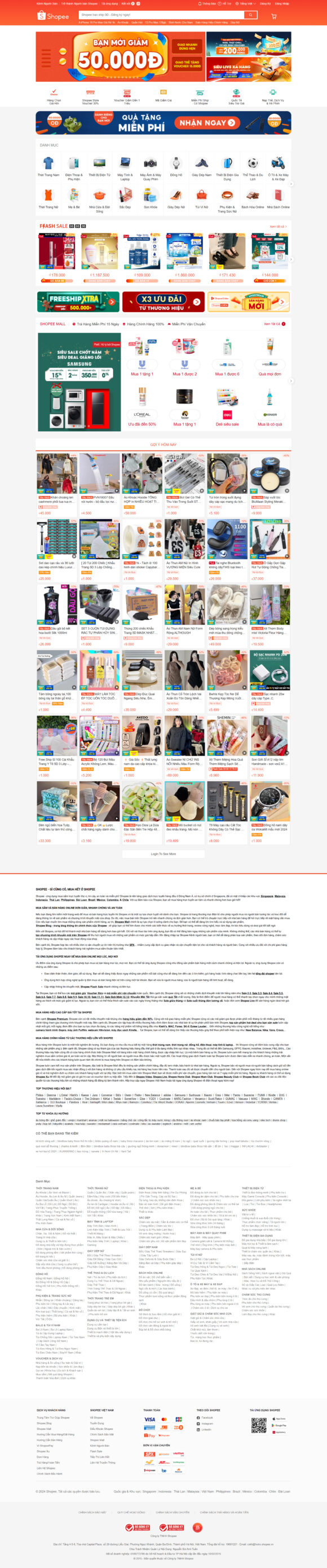 Dịch Vụ Thiết Kế Website Công Ty Shopee, Website Sàn Thương Mại Hiện Đại, Nhiều Tính Năng