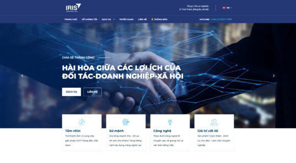 Dịch Vụ Thiết Kế Website Công Ty Truyền Thông Iris Chuẩn Mẫu, Tối Ưu Hiệu Suất