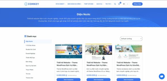 Kho mẫu thiết kế Website Điện Nước