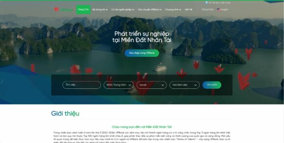 Thông tin tuyển dụng thiết kế website ngân hàng VP Bank