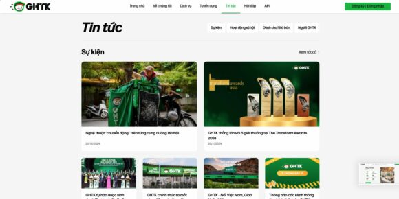 Thiết kế Website Giao Hàng Tiết Kiệm tích hợp mục tin tức