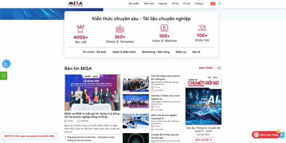 Tin tức và bài viết trong thiết kế website Misa