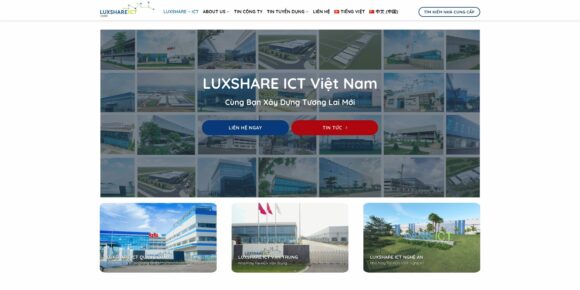 Trang chủ thiết kế website công ty Luxshare Ict