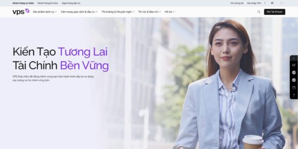 Trang chủ thiết kế website công ty chứng khoán VPS