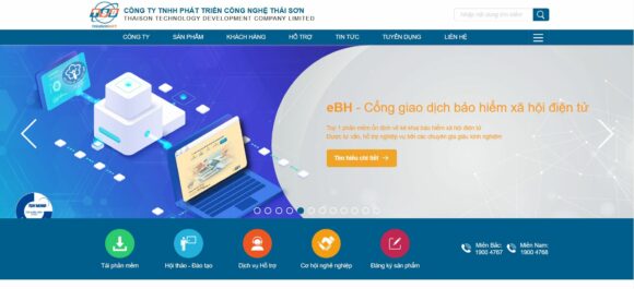 Giao diện trang chủ thiết kế website công ty Thái Sơn