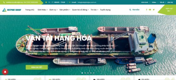 Trang chủ của thiết kế website công ty Việt Phát