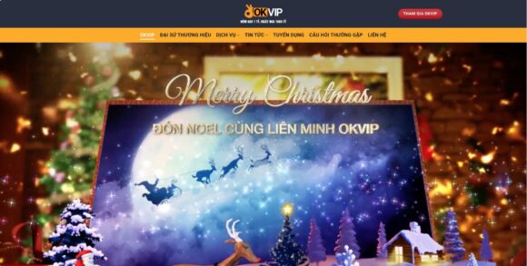 Trang chủ của thiết kế website công ty Okvip