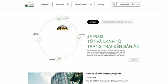 Mục sản phẩm của thiết kế website công ty Greenfeed