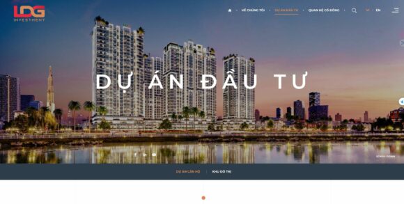 Danh mục dự án trong thiết kế website công ty Ldg