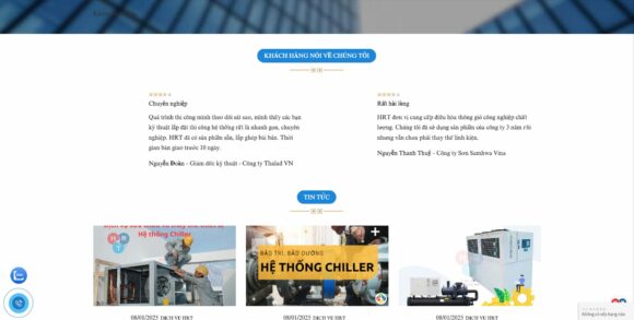 Feeback khách hàng trong thiết kế website công ty HRT