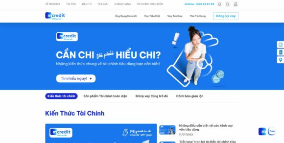 Kiến thức tài chính trong thiết kế website công ty tài chính Mcredit