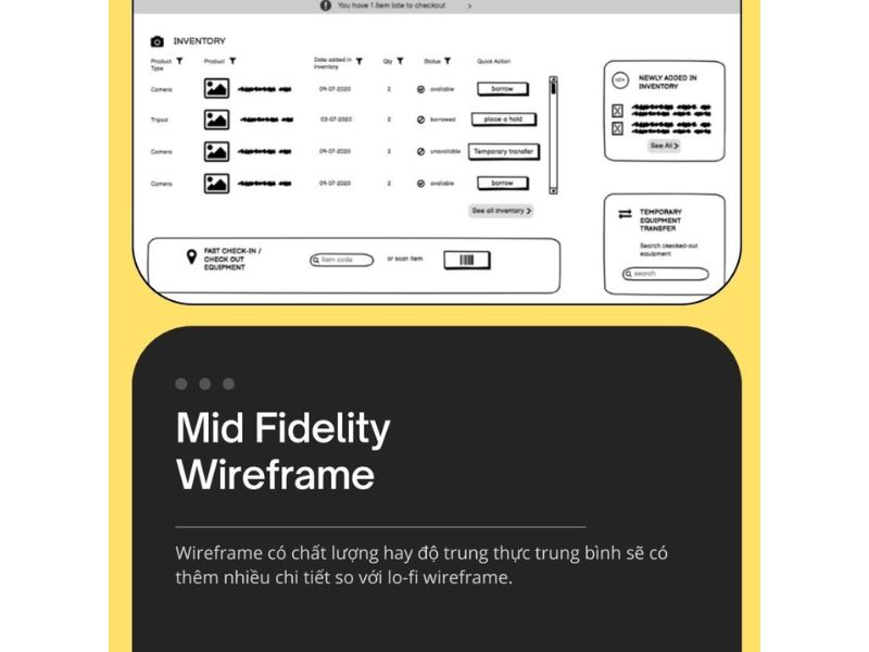 Wireframe độ trung thực trung bình