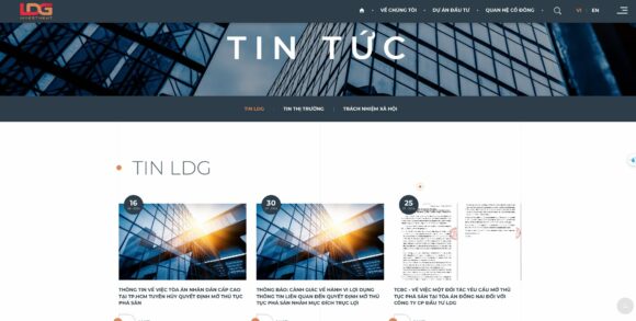 Bài viết tin tức trong thiết kế website công ty Ldg