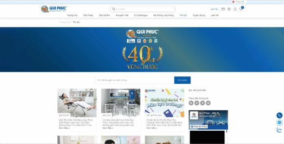 Mục tin tức trong thiết kế website công ty Qui Phúc