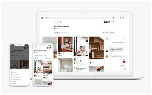 Giao diện Pinterest dễ sử dụng trên desktop và điện thoại