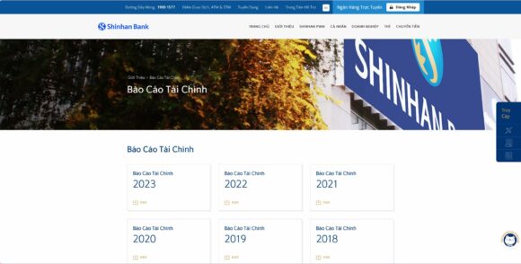 Tin tức liên quan trong thiết kế website công ty tài chính Shinhan