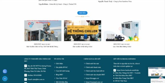 Mục tin tức trong thiết kế website công ty HRT