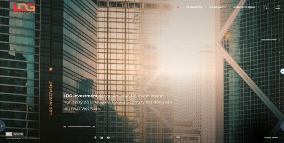Trang chủ nổi bật của thiết kế website công ty Ldg