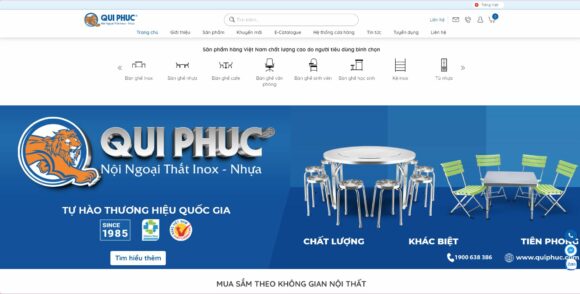 Danh mục sản phẩm của thiết kế website công ty Qui Phúc