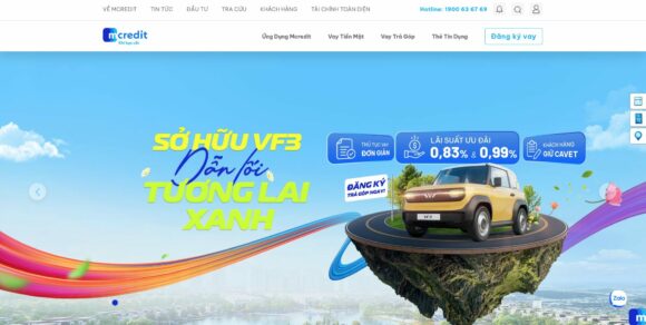 Trang chủ của thiết kế website công ty tài chính Mcredit