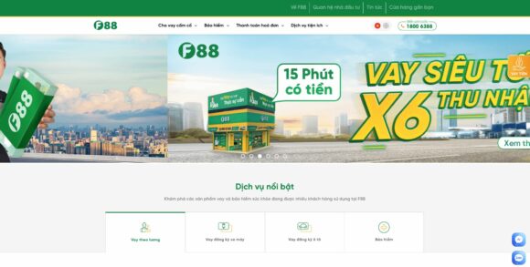 Giao diện trang chủ trong thiết kế website công ty F88