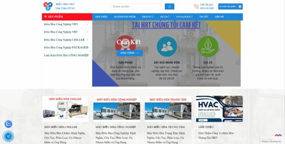 Trang chủ thiết kế website công ty HRT