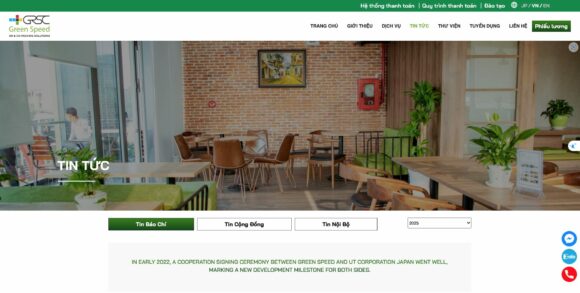 Bài viết tin tức trong thiết kế website công ty Green Speed