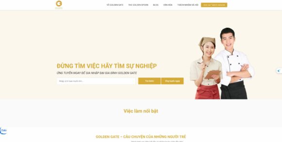 Thông tin tuyển dụng của thiết kế website công ty Golden Gate